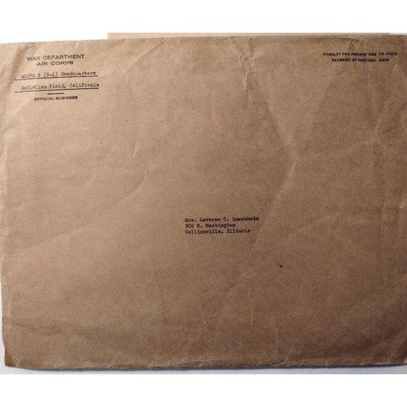 WW II 1943 Military Benefits Documents Life Insurance Dependency Benefits IL - Picture 3 of 3